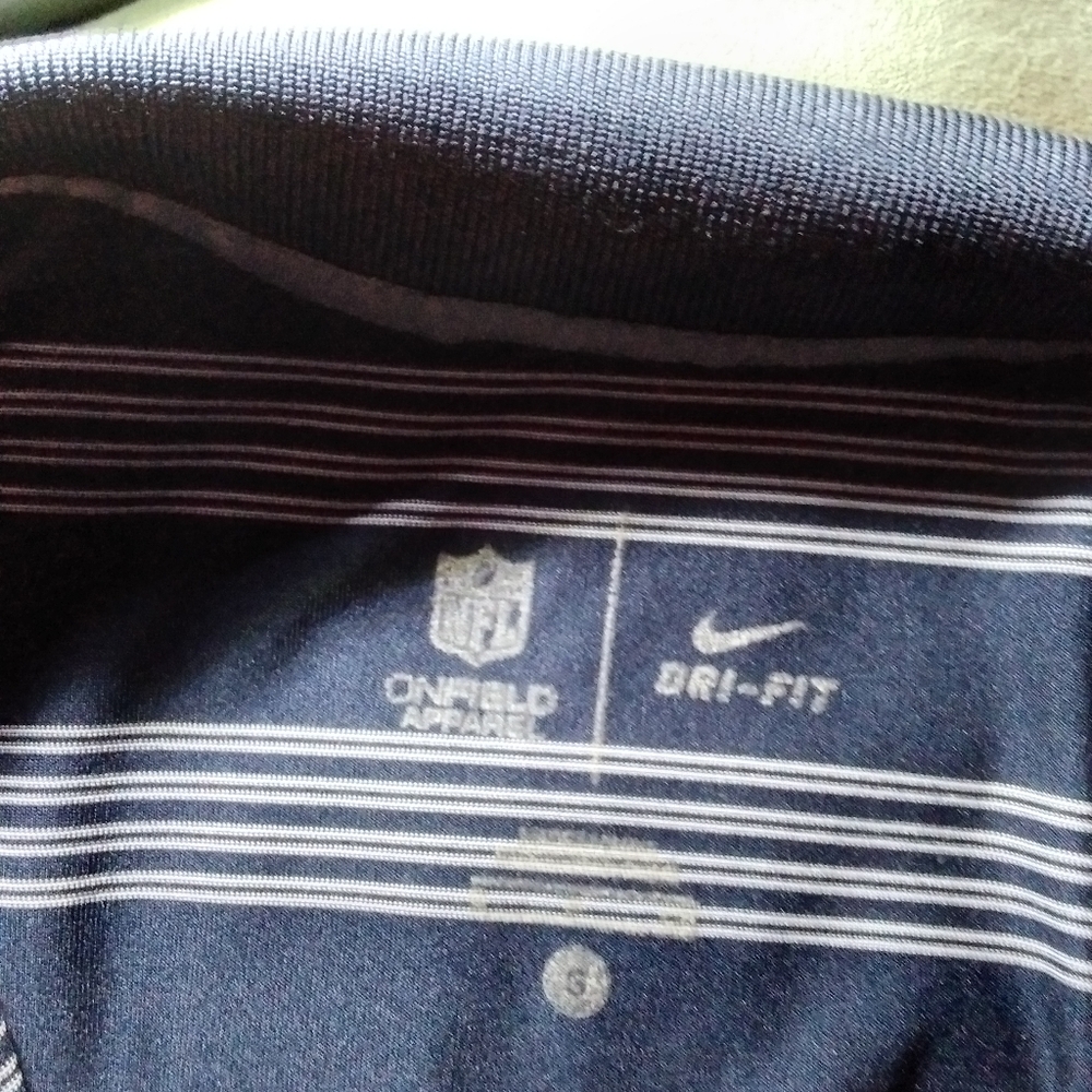 DEnver Broncos Nike DRI fit onfield apparel Polo shirt EUc Small Navy w/… - Picture 6 of 13